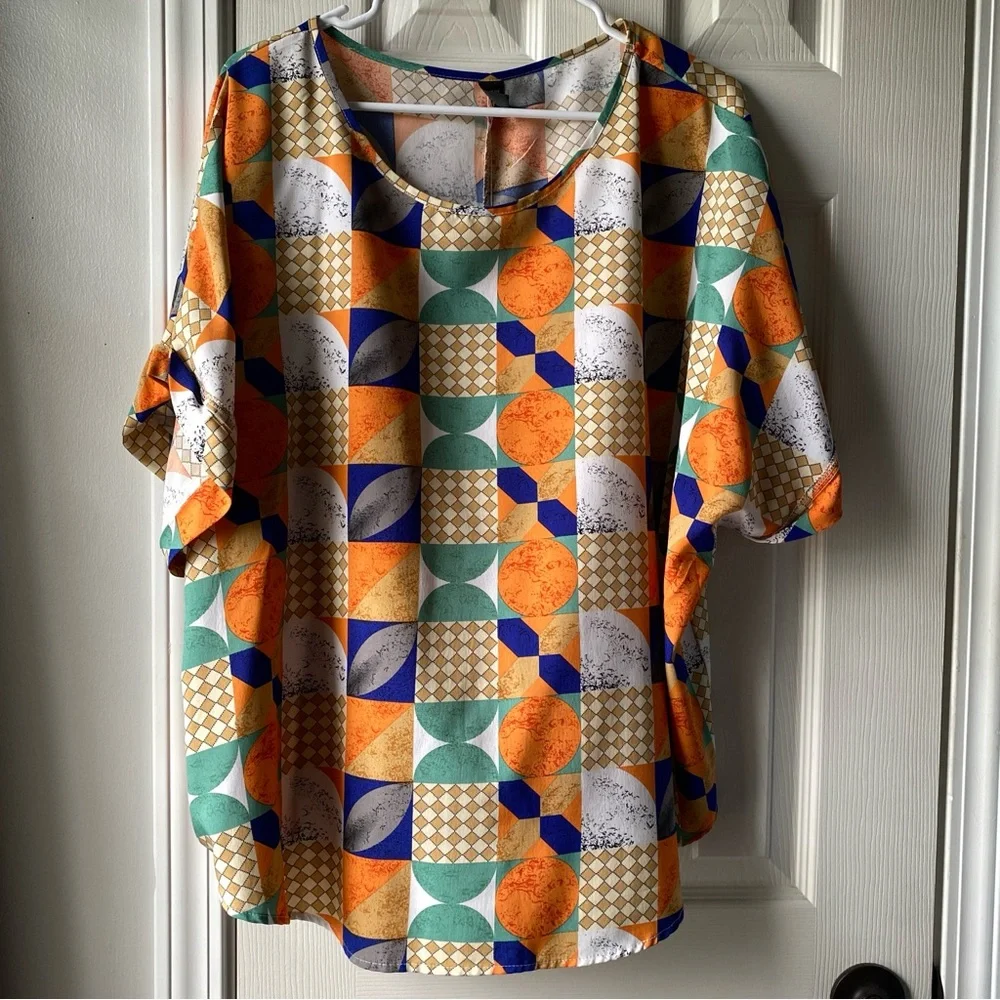 Abstract Pattern Blouse - 4XL - Picture 1 of 3